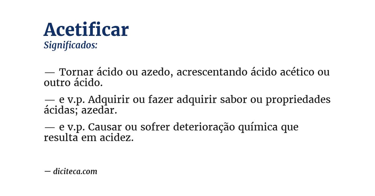 Significado de acetificar