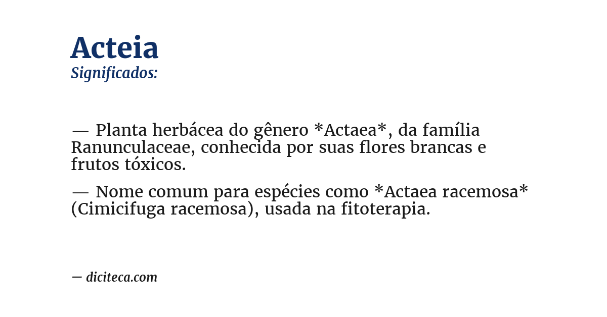 Significado de acteia
