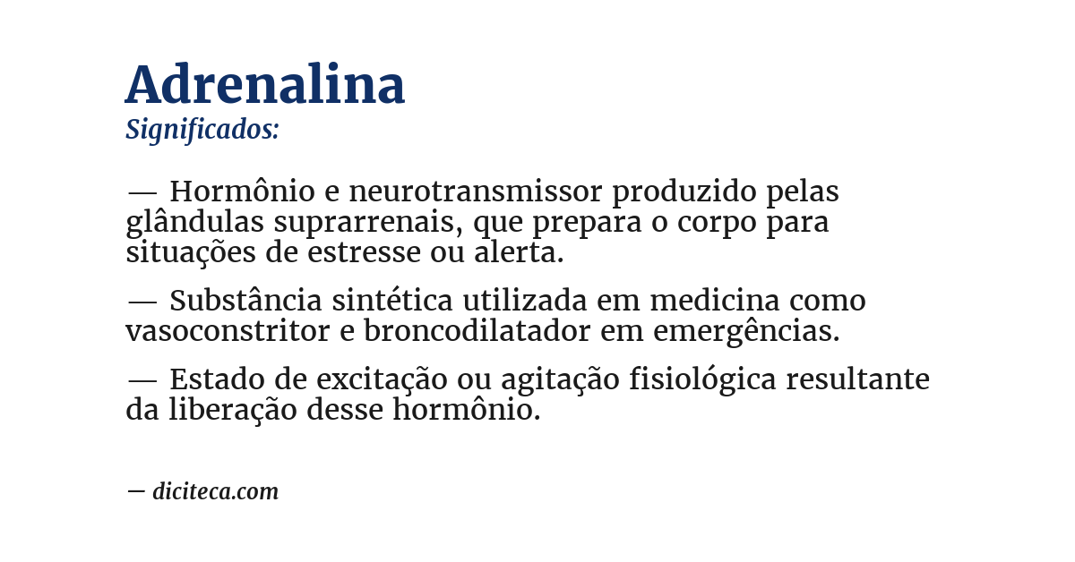 Significado de adrenalina
