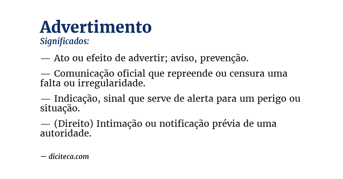 Significado de advertimento