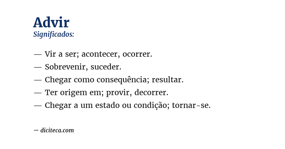 Significado de advir
