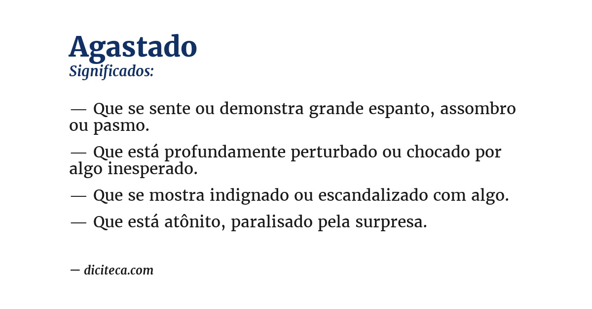 Significado de agastado