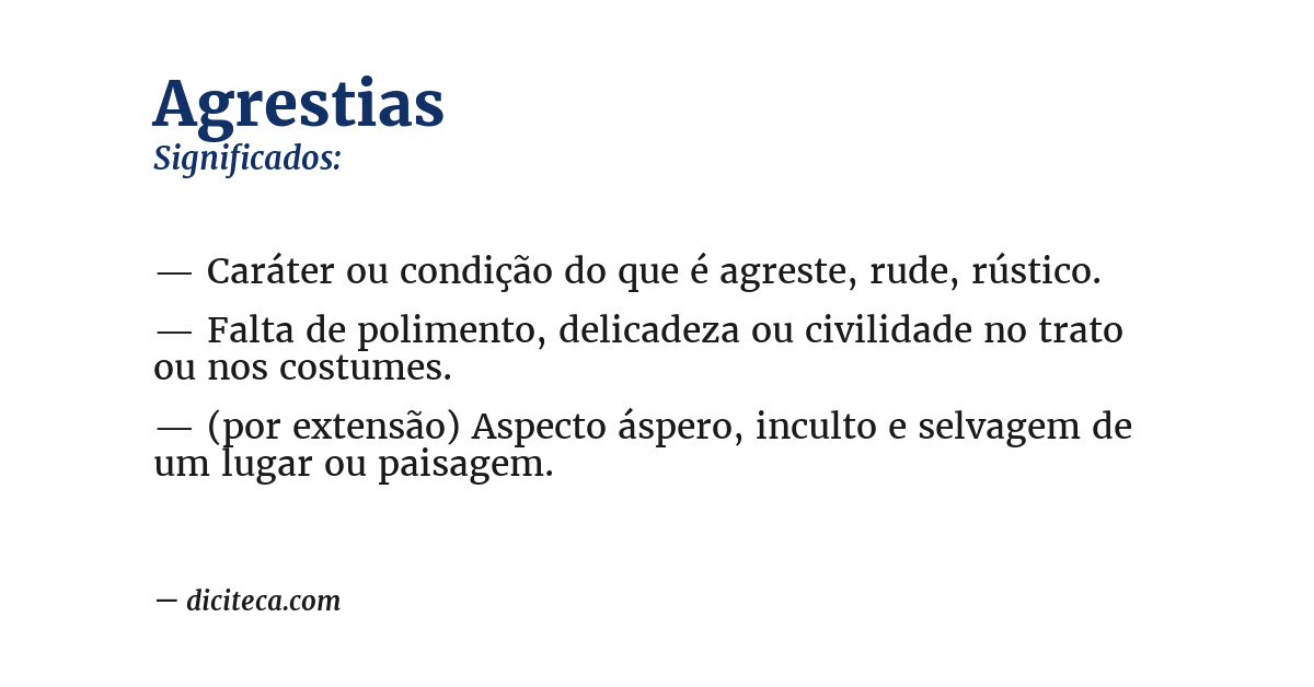 Significado de agrestias