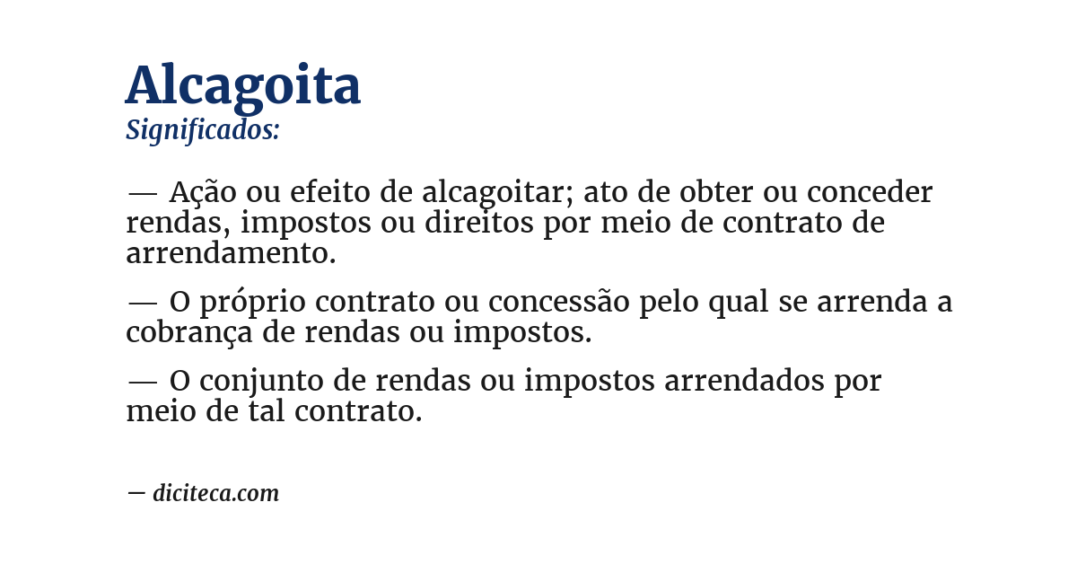 Significado de alcagoita