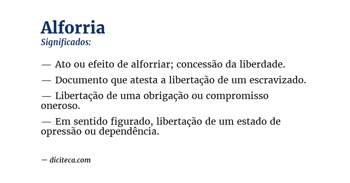 Significado de alforria
