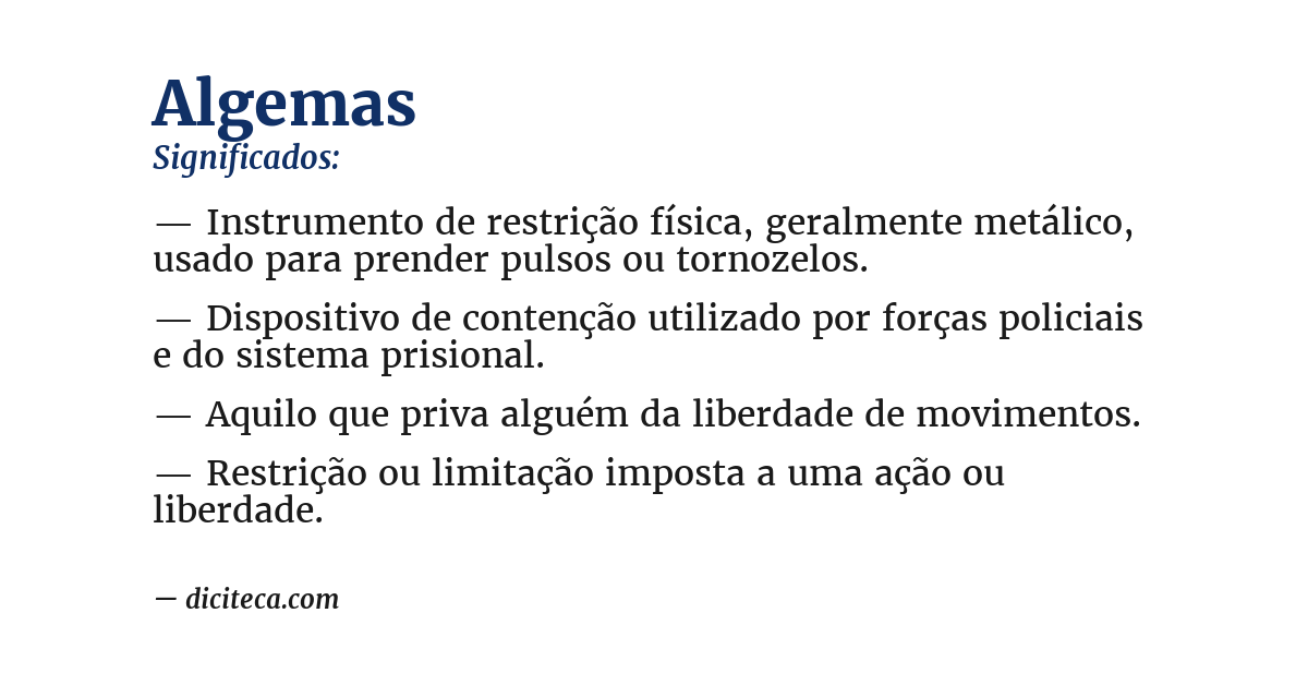 Significado de algemas