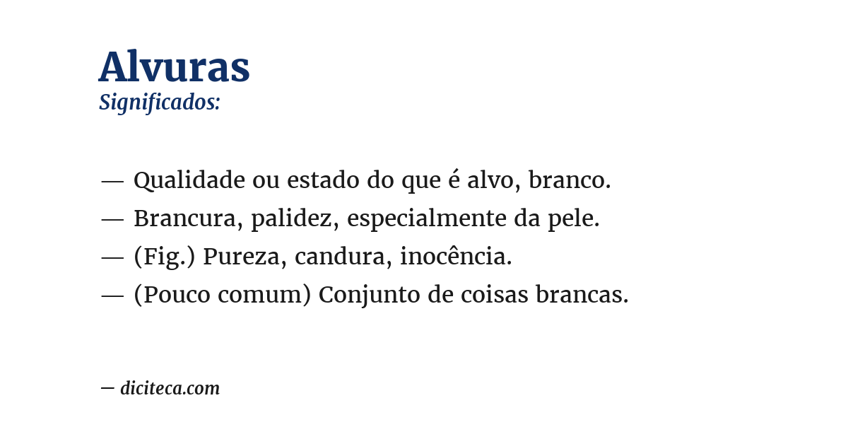 Significado de alvuras