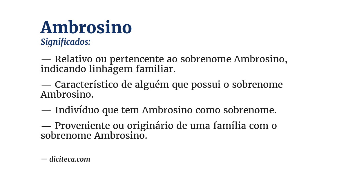 Significado de ambrosino