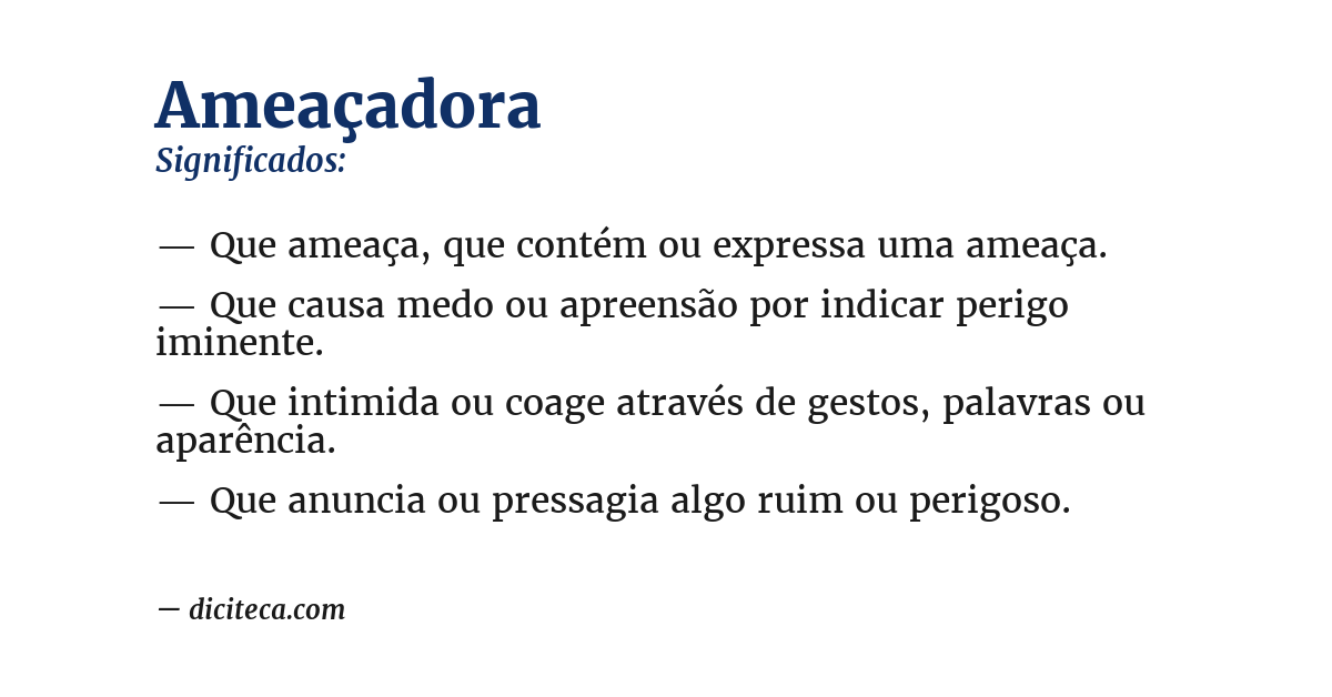Significado de ameaçadora