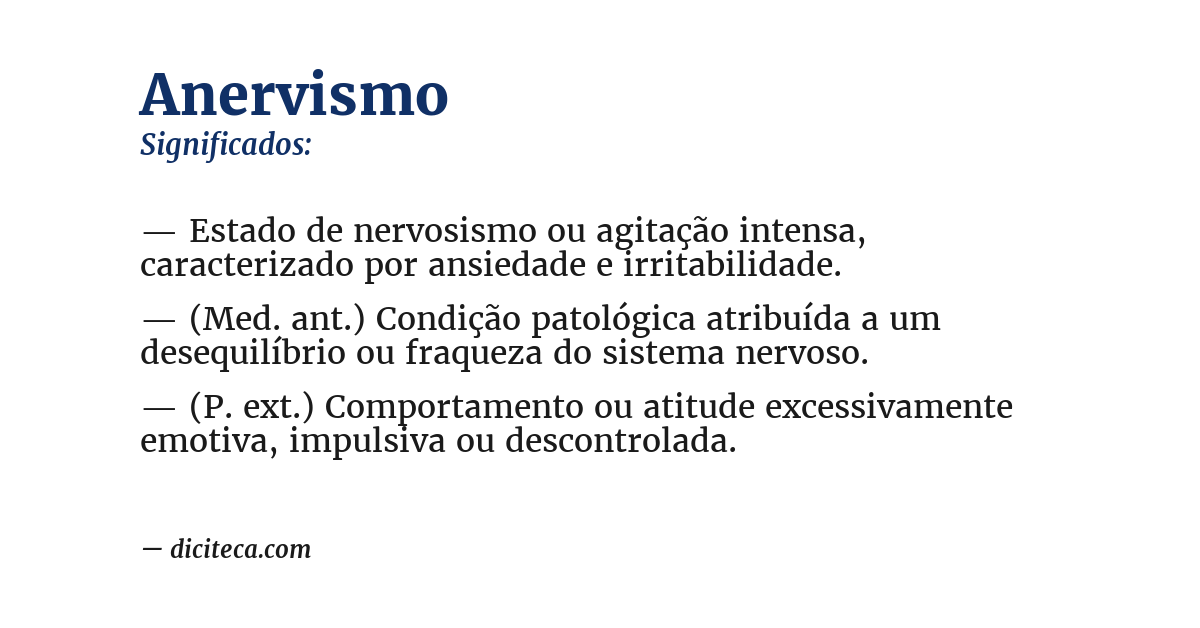 Significado de anervismo