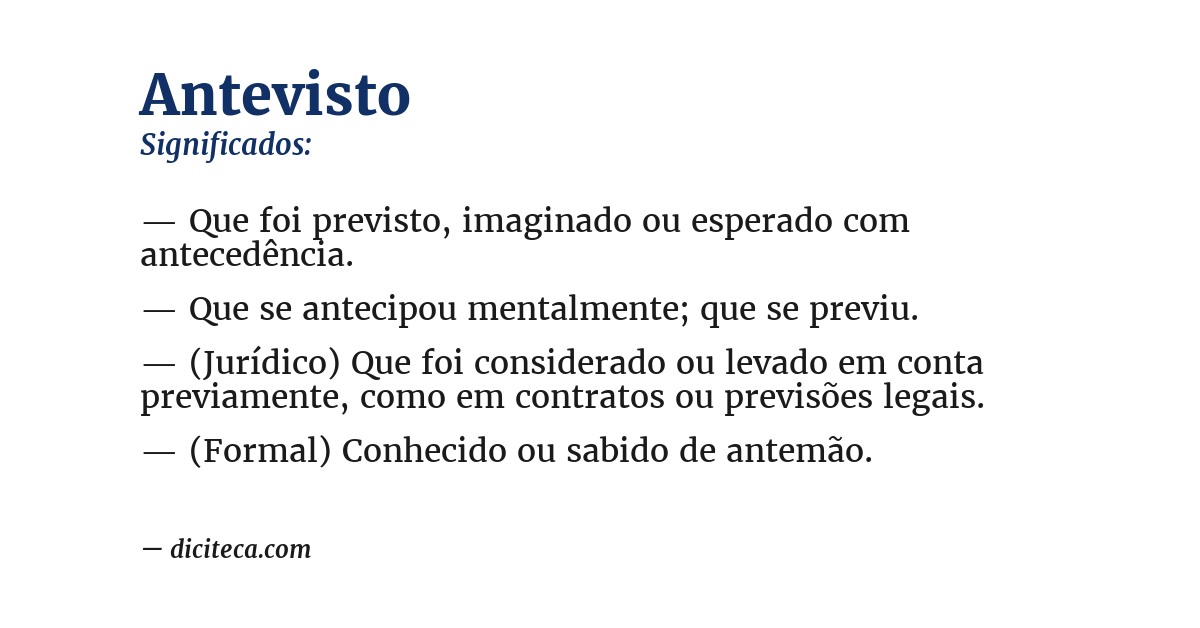 Significado de antevisto