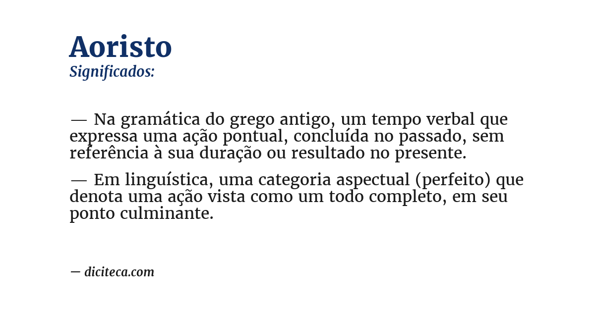 Significado de aoristo