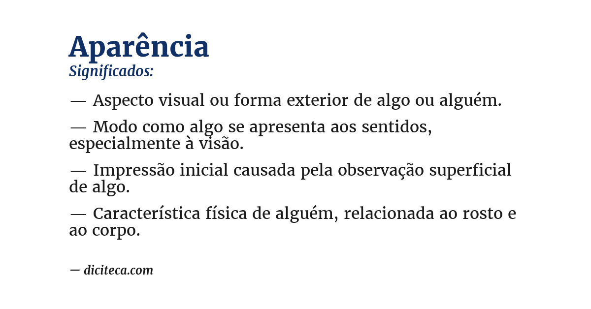 Significado de aparência