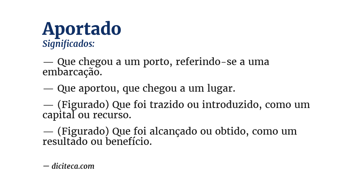Significado de aportado