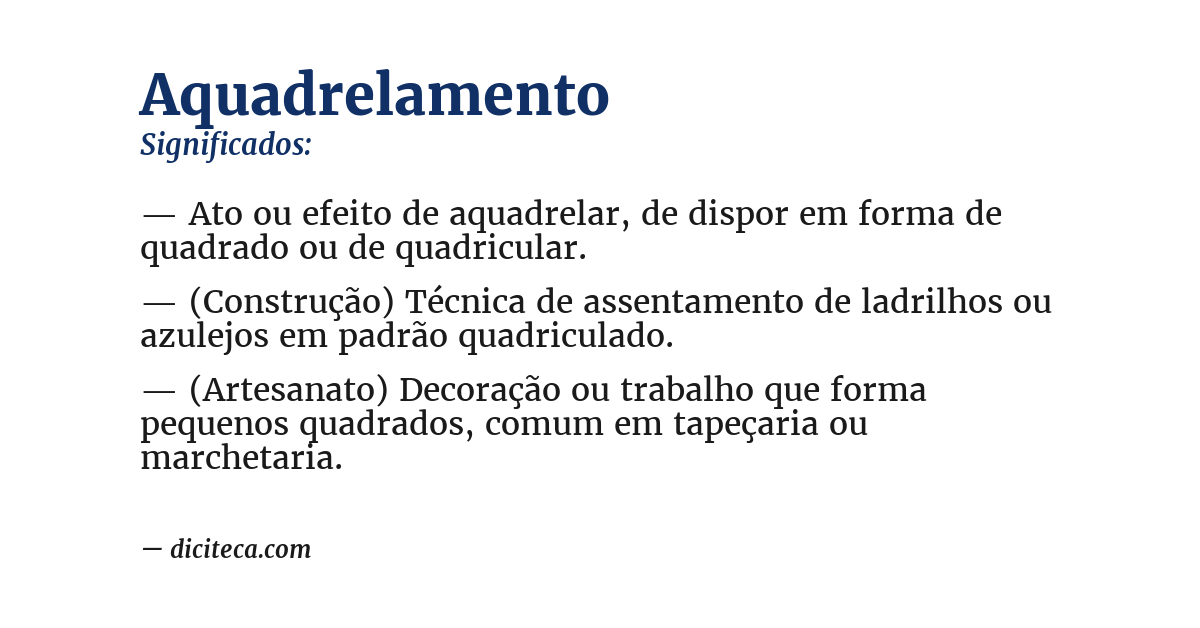 Significado de aquadrelamento