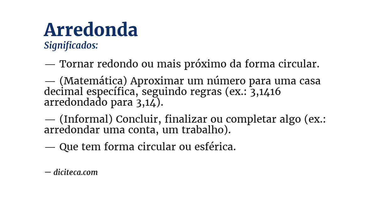 Significado de arredonda