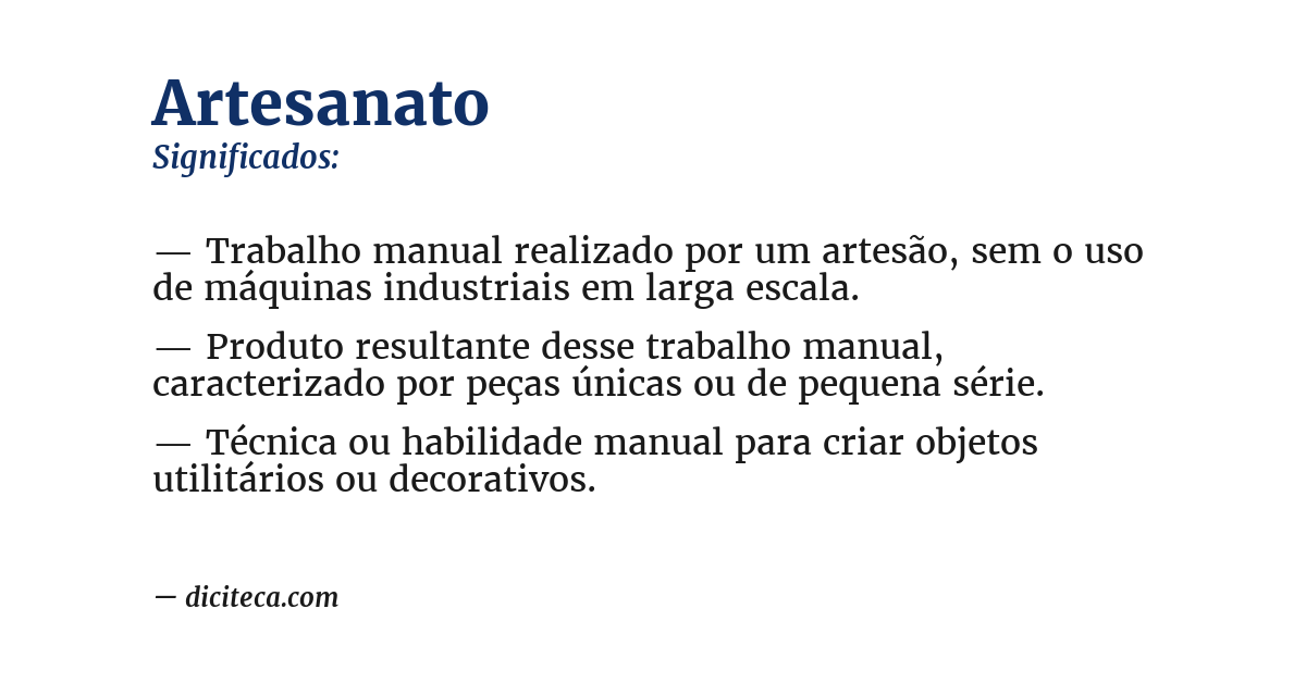 Significado de artesanato