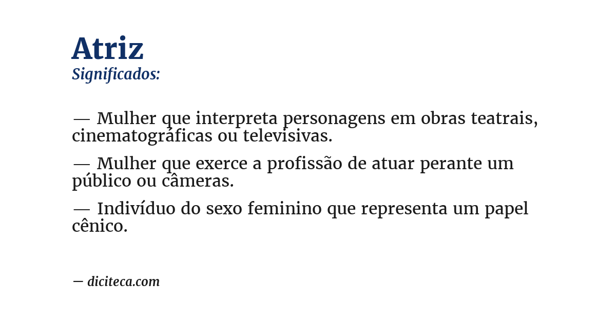 Significado de atriz