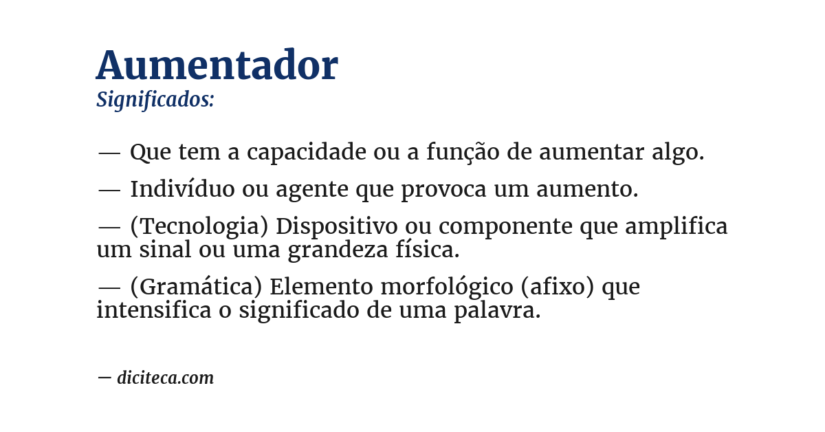 Significado de aumentador