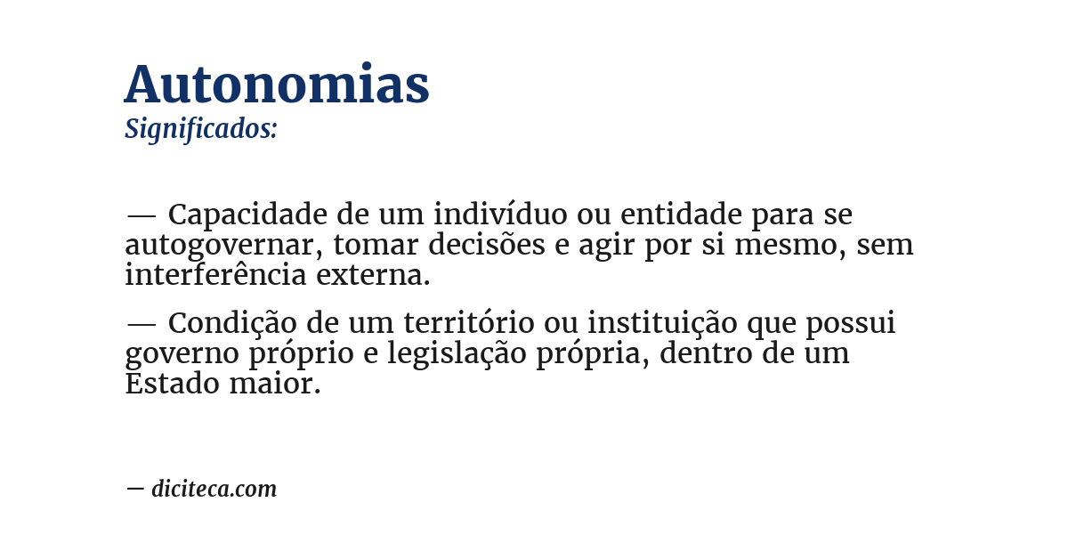 Significado de autonomias