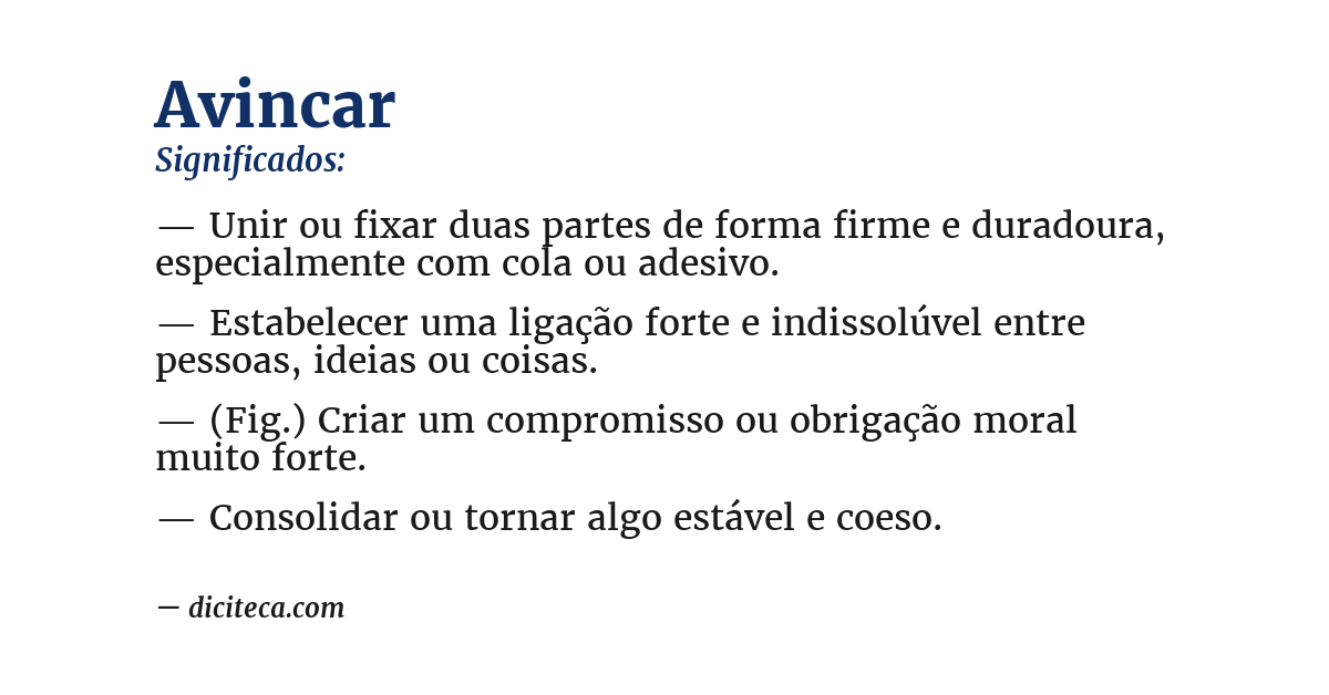 Significado de avincar