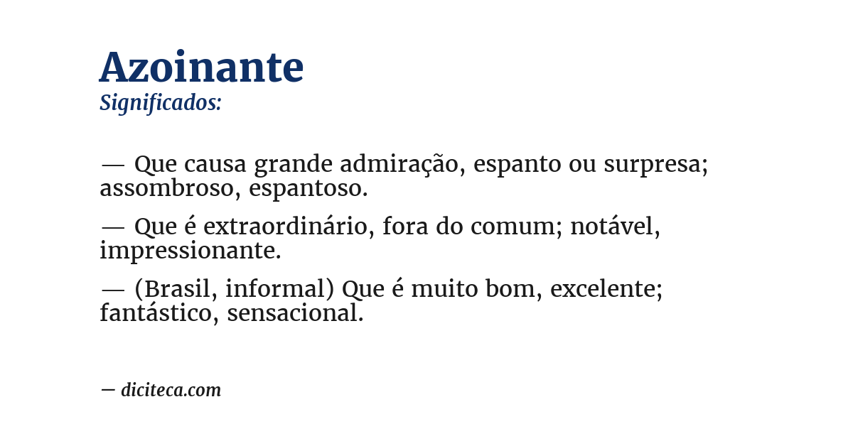 Significado de azoinante