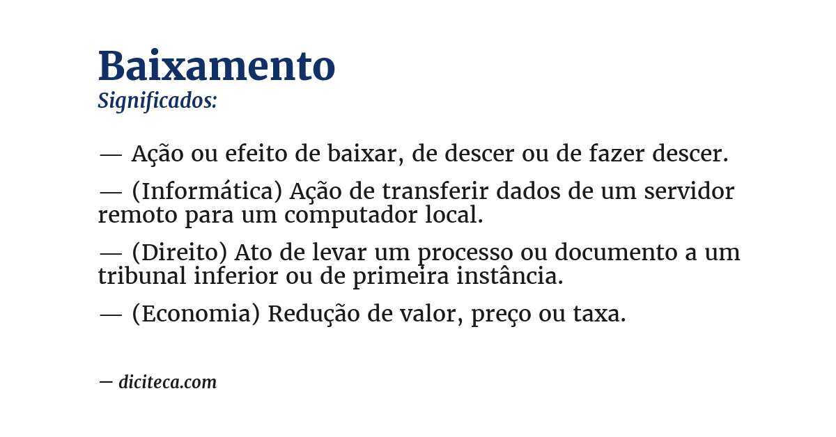 Significado de baixamento