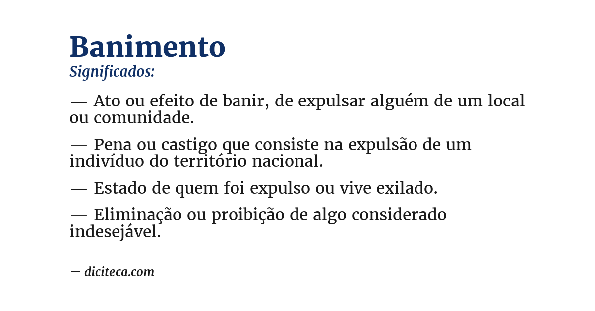 Significado de banimento