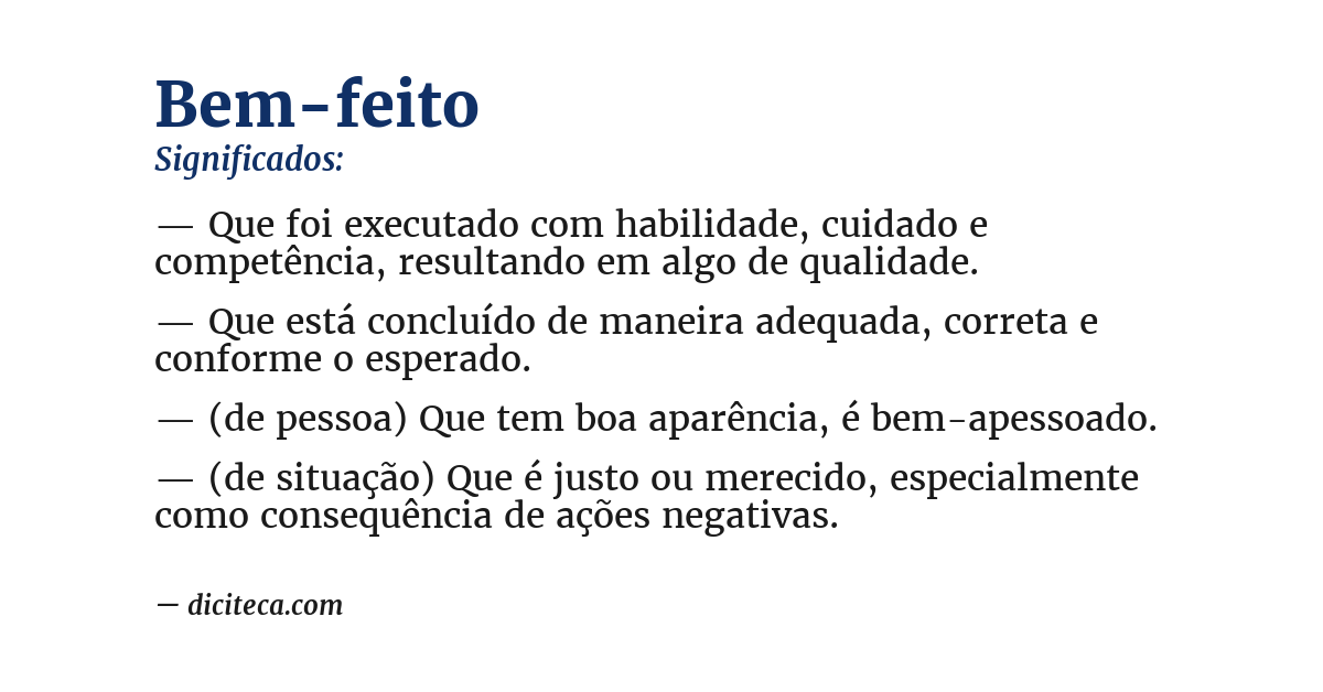 Significado de bem-feito