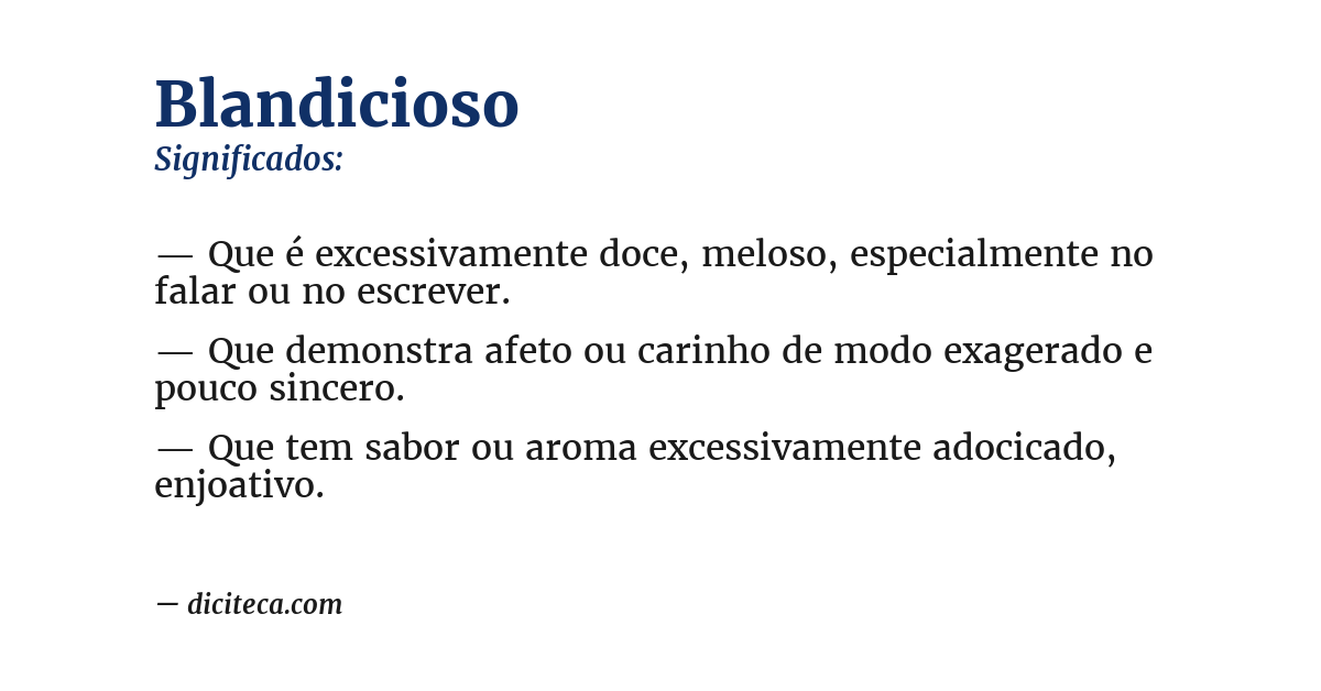 Significado de blandicioso