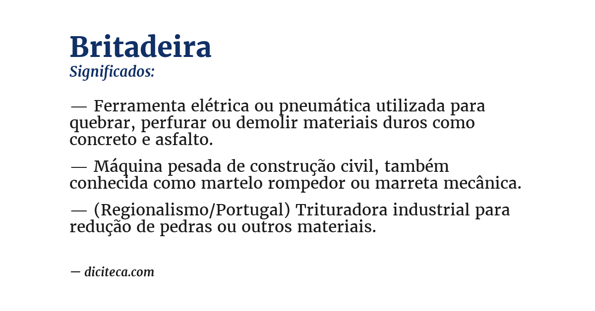 Significado de britadeira