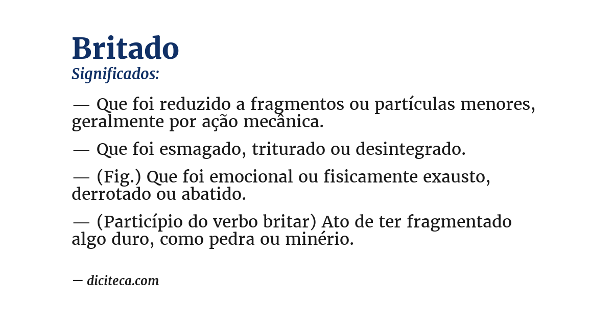 Significado de britado