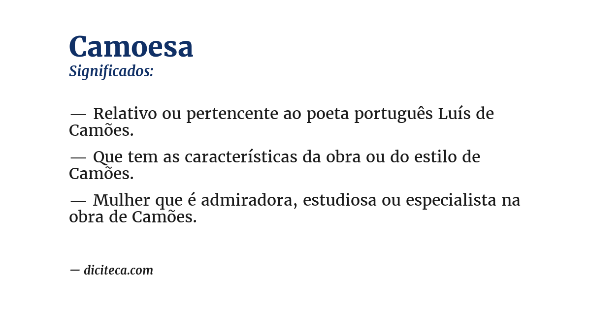 Significado de camoesa