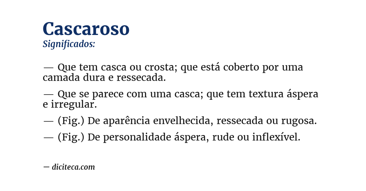 Significado de cascaroso