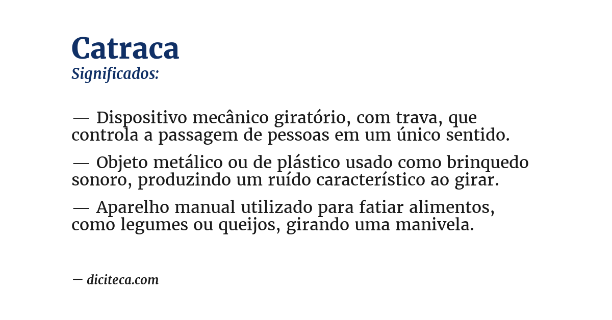 Significado de catraca