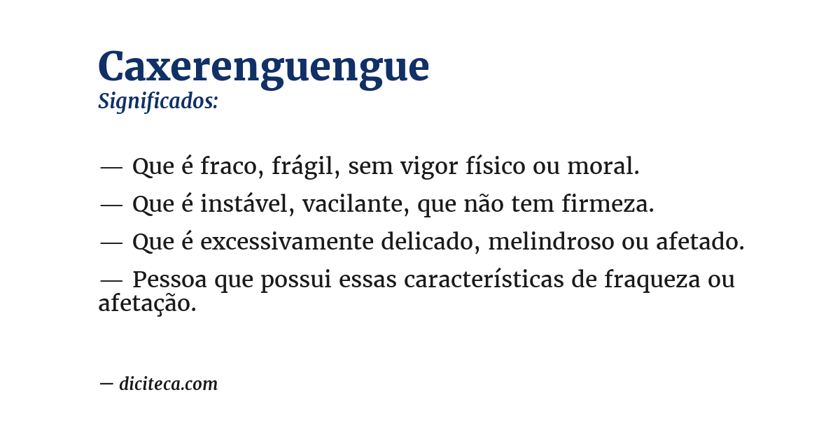 Significado de caxerenguengue