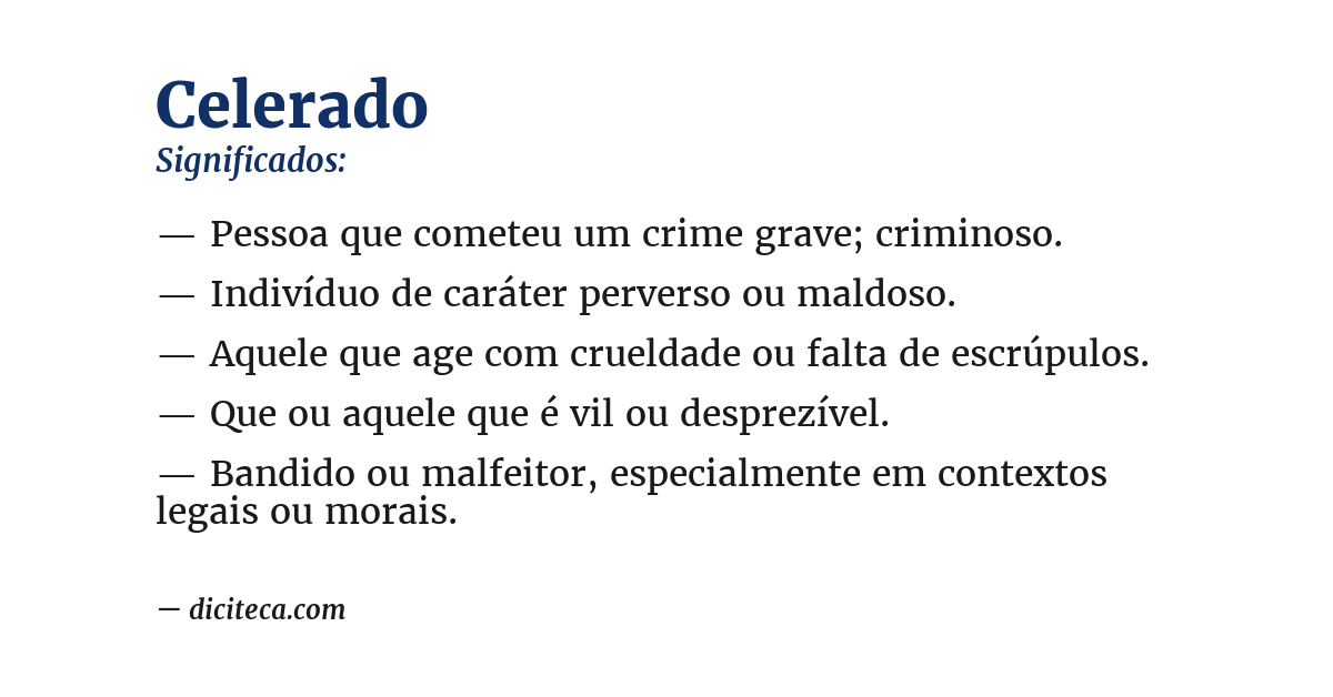 Significado de celerado