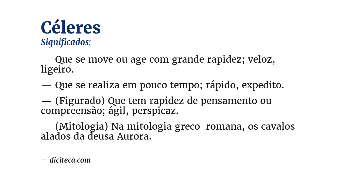 Significado de céleres