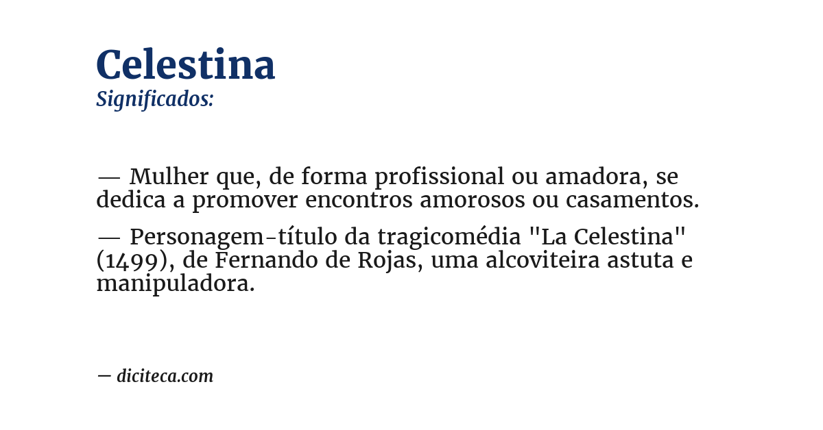 Significado de celestina