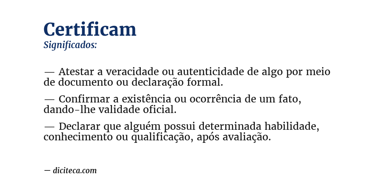 Significado de certificam