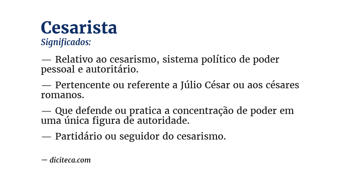Significado de cesarista