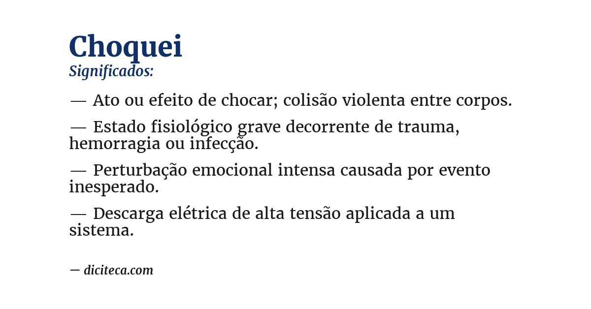 Significado de choquei