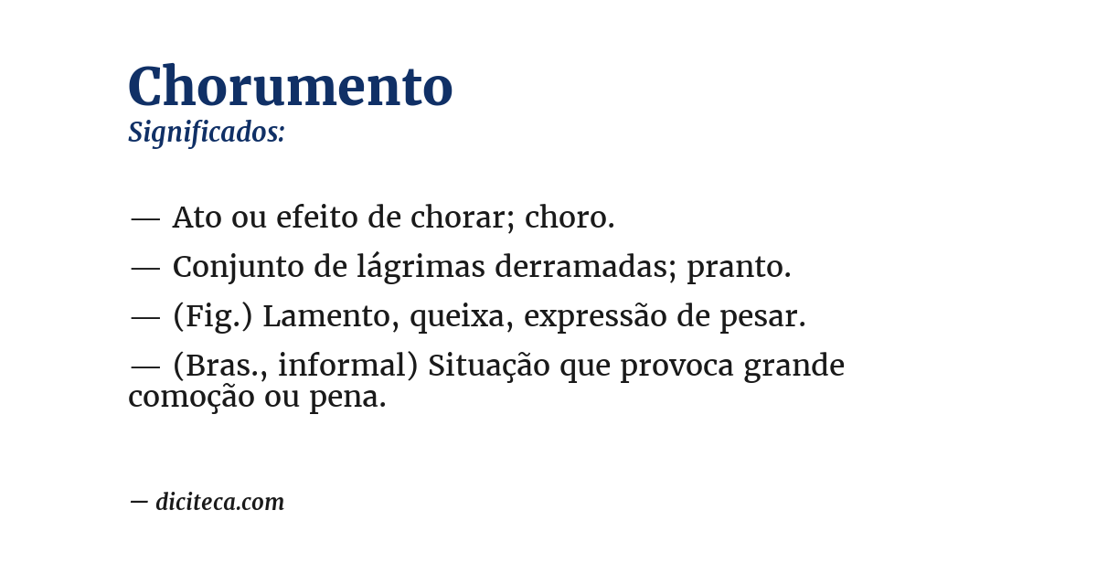 Significado de chorumento