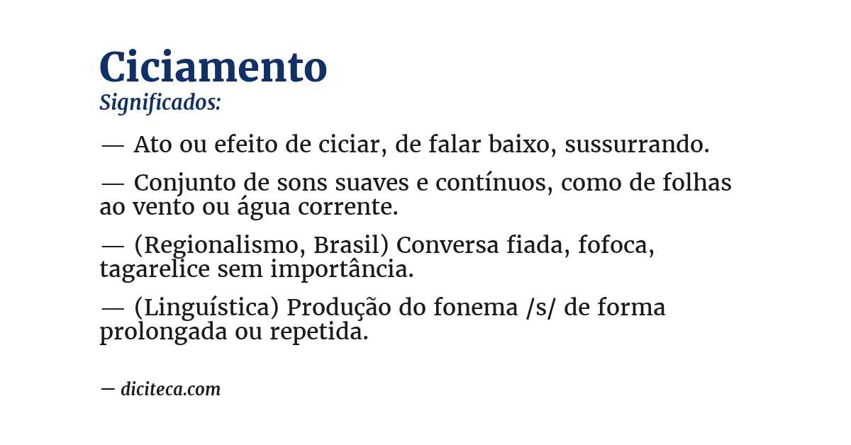 Significado de ciciamento