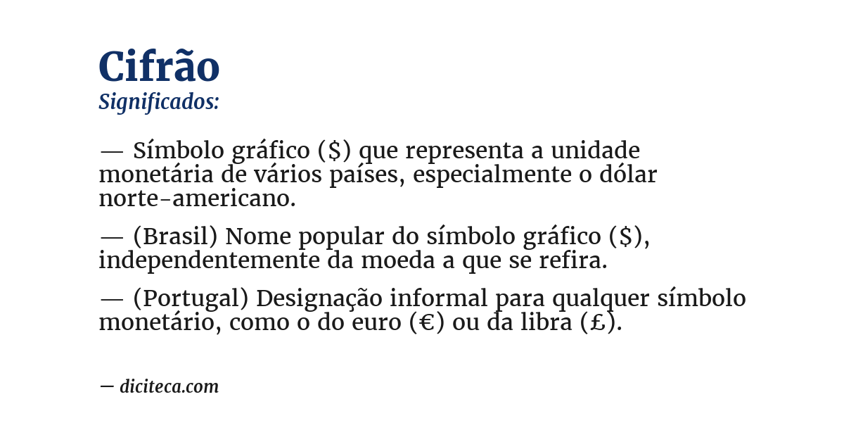 Significado de cifrão