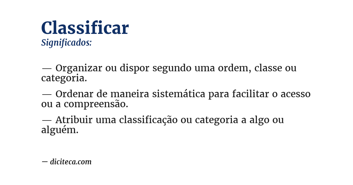Significado de classificar
