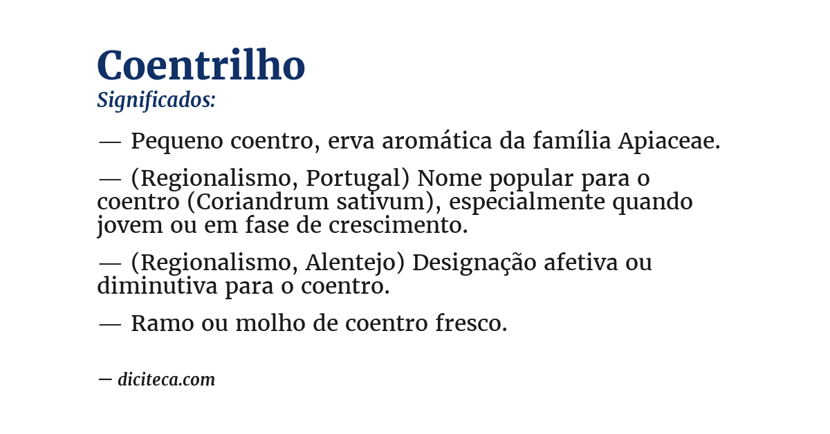 Significado de coentrilho
