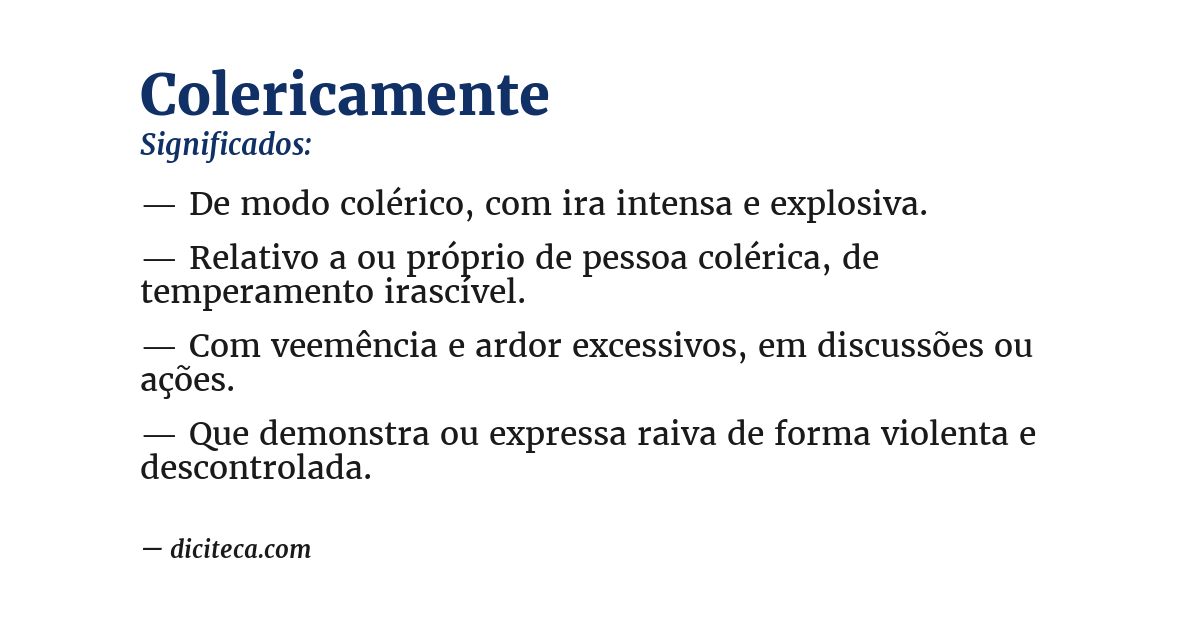 Significado de colericamente