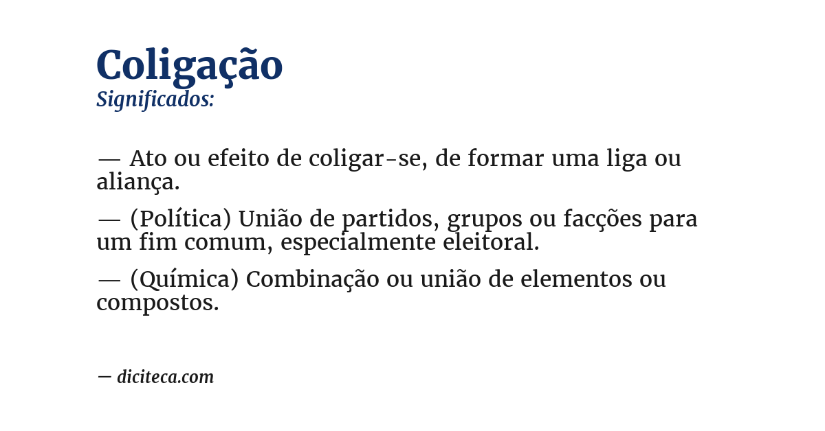 Significado de coligação