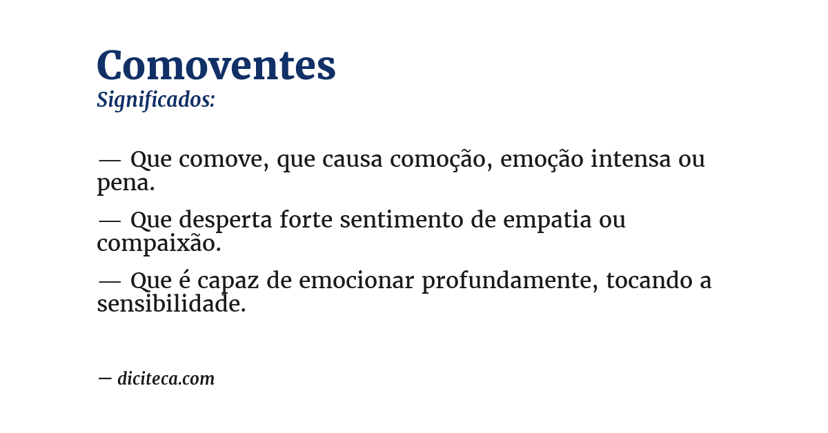 Significado de comoventes